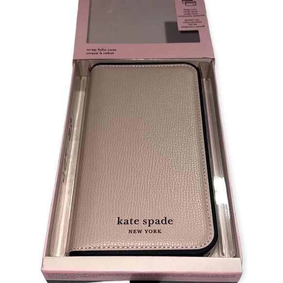 KATE SPADE MagSafe Pink Leather iPhone 14 PRO MAX Wallet Folio Magnetic Case - Picture 5 of 9